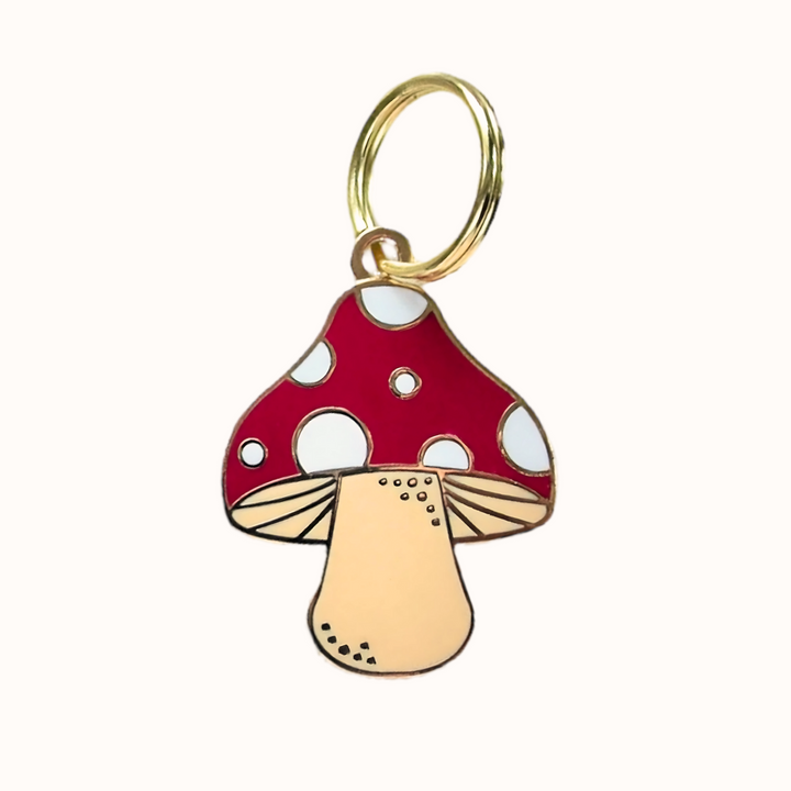 Berry Toadstool Metal Pet Tag